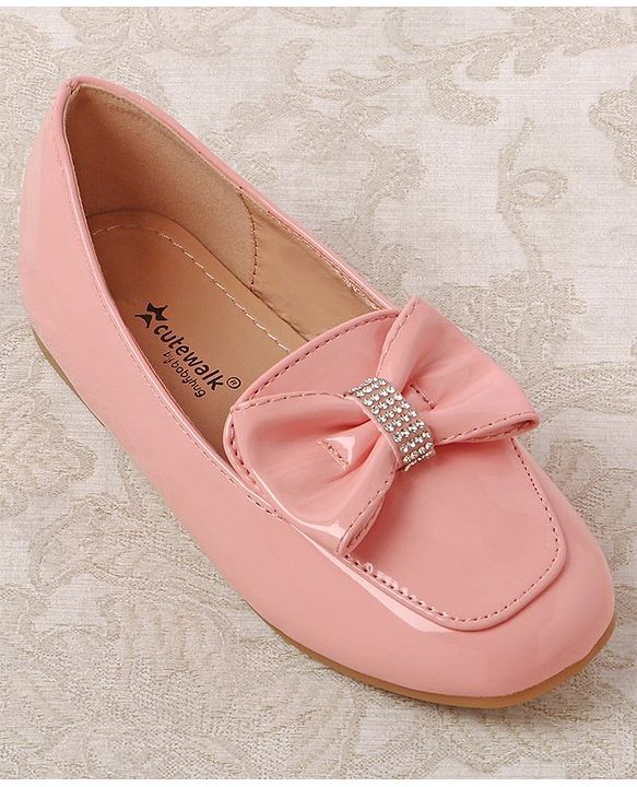Cute walk by Babyhug Slip On Bellies with Bow Applique - Pink