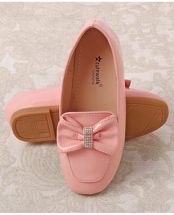 Cute walk by Babyhug Slip On Bellies with Bow Applique - Pink