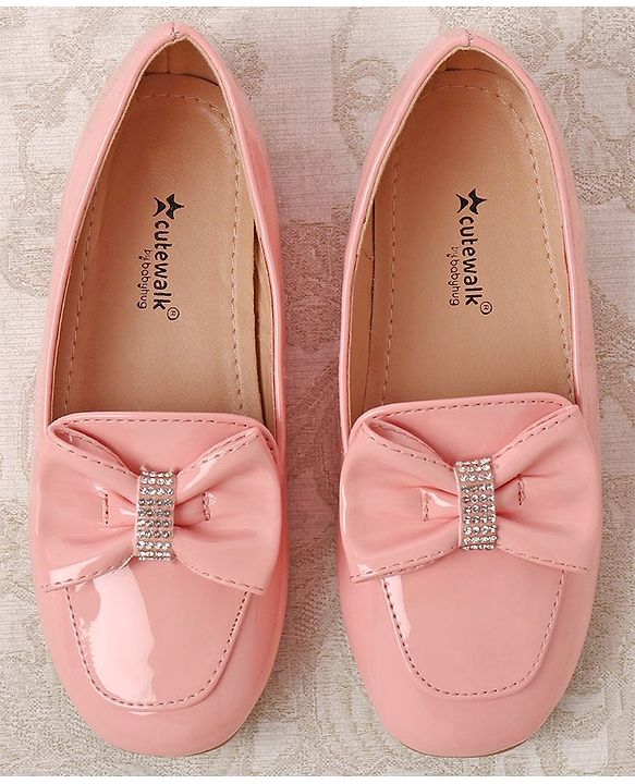 Cute walk by Babyhug Slip On Bellies with Bow Applique - Pink