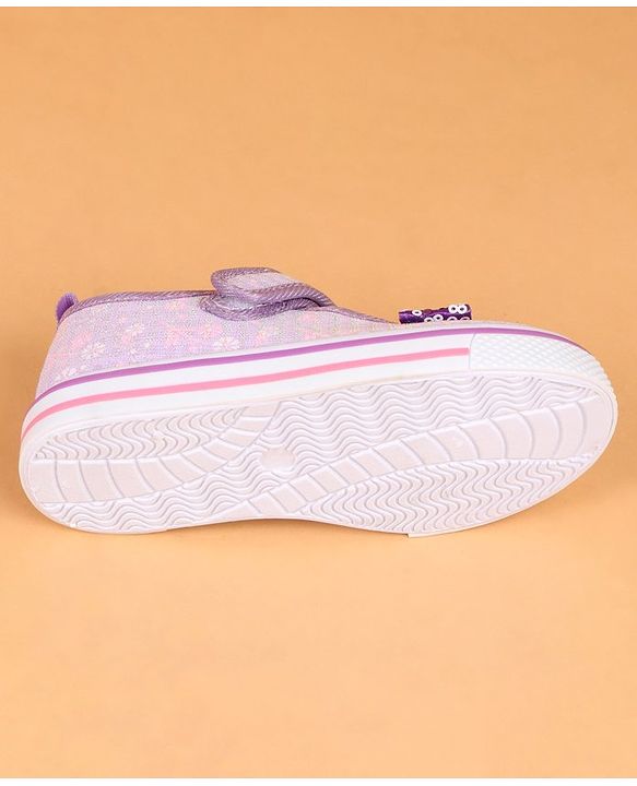 Cute Walk by Babyhug Velcro Closure Casual Shoes With Bow Applique - Purple