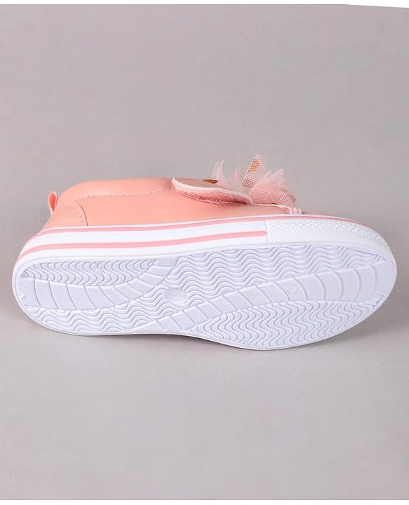 Cute Walk by Babyhug Velcro Closure Casual Shoes With Floral Applique - Pink