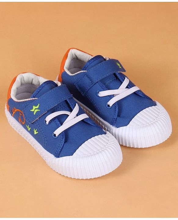 Cute Walk by Babyhug Velcro Closure with Dino Embroidered Casual Shoes - Blue