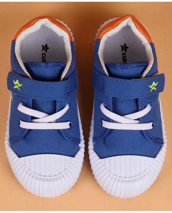 Cute Walk by Babyhug Velcro Closure with Dino Embroidered Casual Shoes - Blue