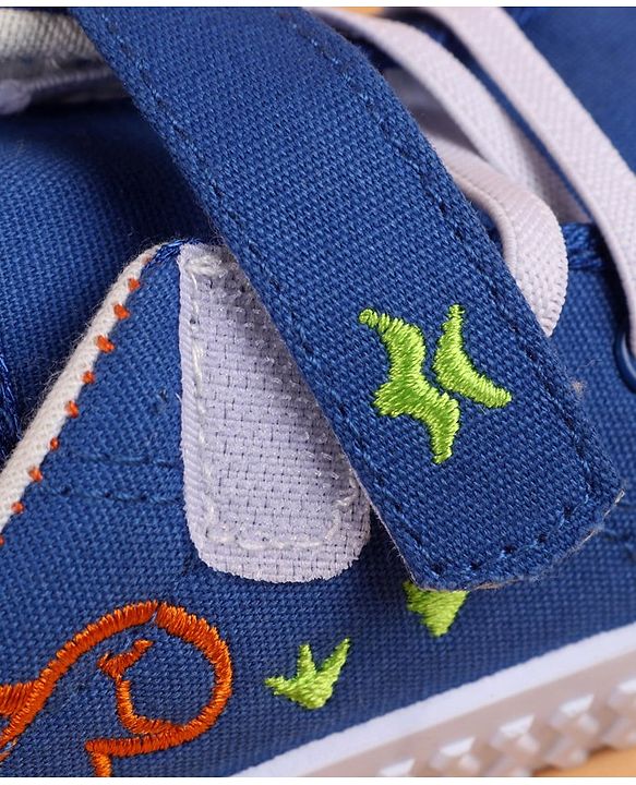 Cute Walk by Babyhug Velcro Closure with Dino Embroidered Casual Shoes - Blue