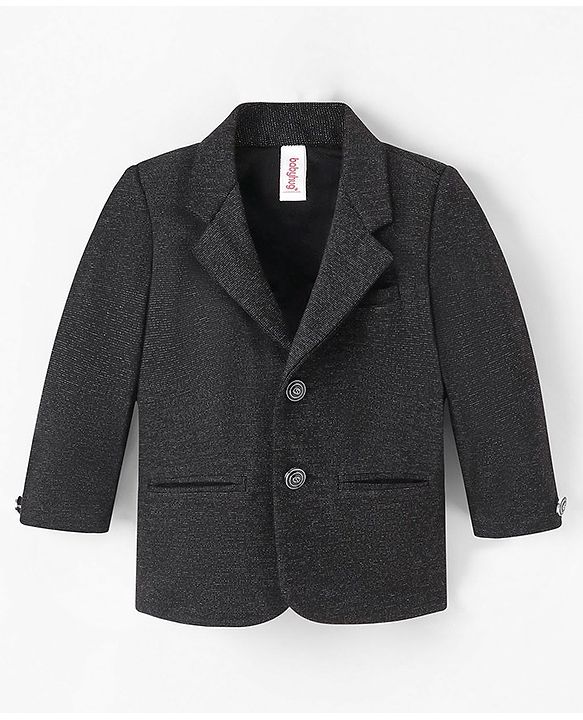 Babyhug Full Sleeves Solid Color Party Wear Blazer - Black