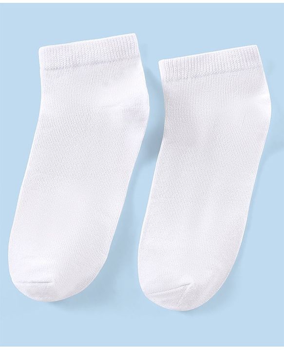 Pine Kids Ankle Length Anti Microbial Bio Washed Socks Pack Of 3 - White
