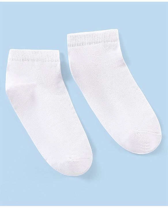 Pine Kids Ankle Length Anti Microbial Bio Washed Socks Pack Of 3 - White