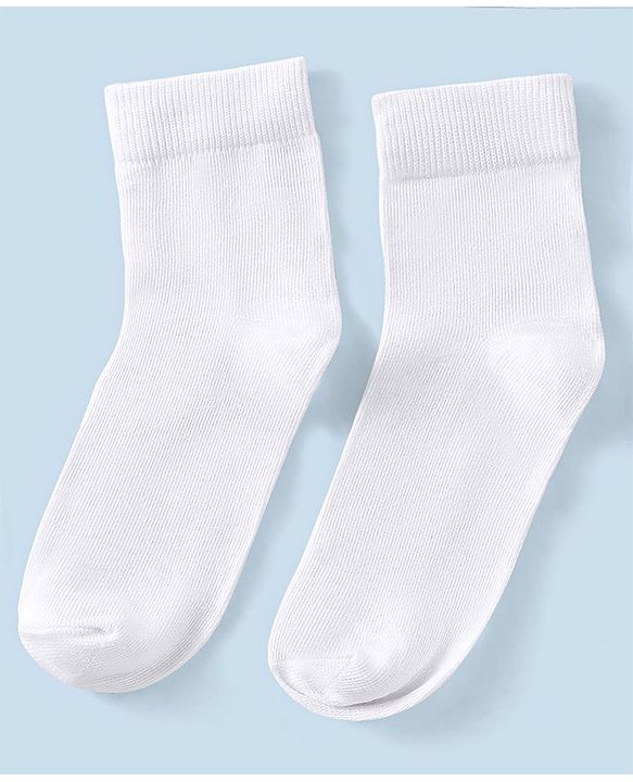 Pine Kids Solid Ankle Length Socks Pack of 3 - Snow White