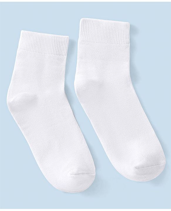 Pine Kids Solid Ankle Length Socks Pack of 3 - Snow White