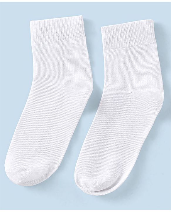 Pine Kids Solid Ankle Length Socks Pack of 3 - Snow White