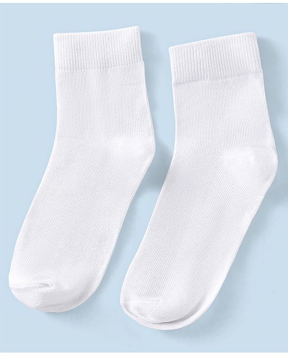 Pine Kids Solid Ankle Length Socks Pack of 3 - Snow White