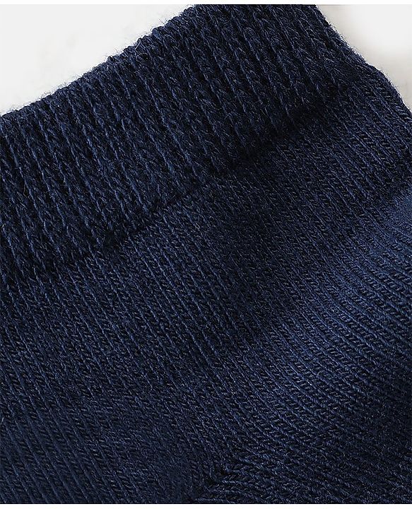Pine Kids Solid Ankle Length Socks Pack of 3 - Navy Peony
