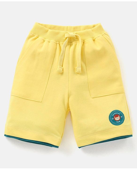 Babyhug 100% Cotton Single Jersey Half Sleeves T-Shirt & Shorts Set Lion Print - Green & Yellow