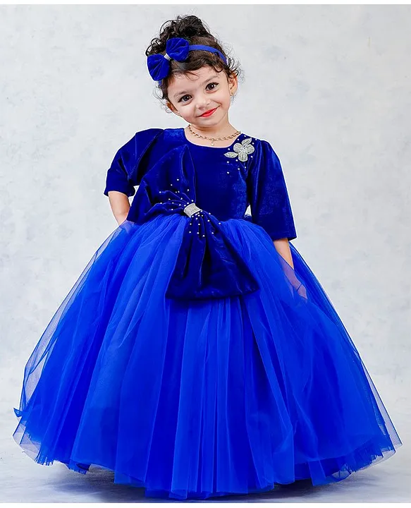 A sparkling blue formal dress for little girls to look dazzling