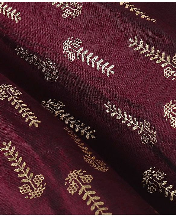 Babyhug Woven Foil Printed Sleeveless Ethnic Dress - Maroon