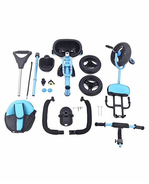 Babyhug Plug & Play Gladiator Tricycle With Parental Push Handle & Cushion Seat - Blue