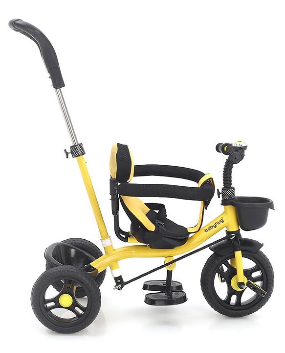 Babyhug Plug & Play Gladiator Tricycle With Parental Push Handle & Cushion Seat - Yellow