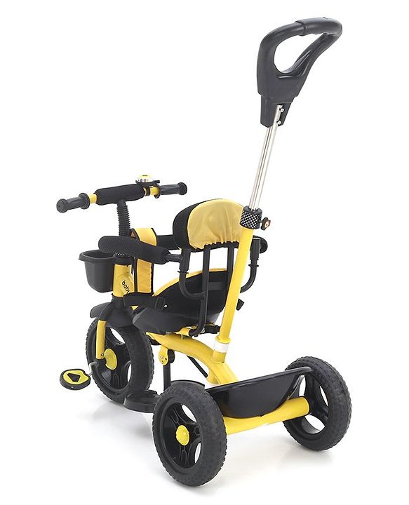 Babyhug Plug & Play Gladiator Tricycle With Parental Push Handle & Cushion Seat - Yellow