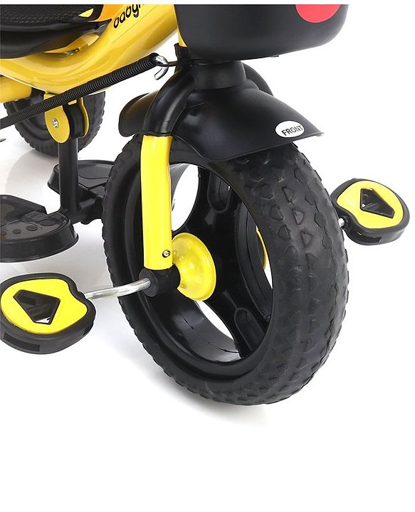 Babyhug Plug & Play Gladiator Tricycle With Parental Push Handle & Cushion Seat - Yellow