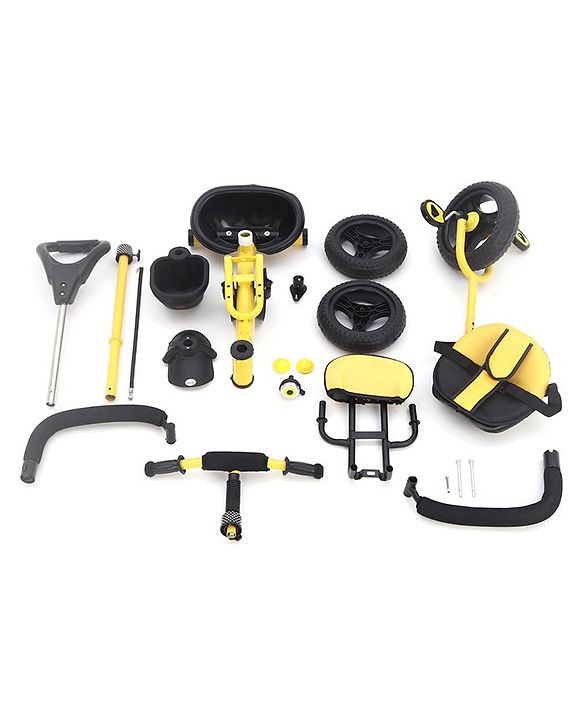 Babyhug Plug & Play Gladiator Tricycle With Parental Push Handle & Cushion Seat - Yellow