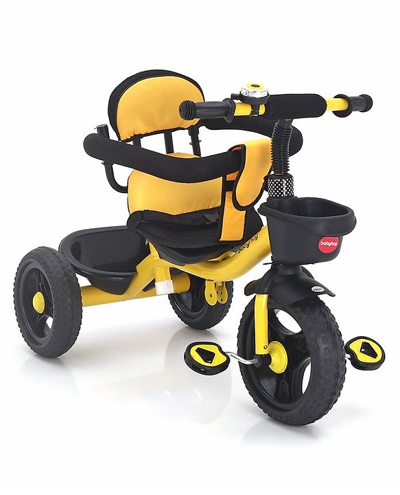 Babyhug Plug & Play Gladiator Tricycle With Parental Push Handle & Cushion Seat - Yellow
