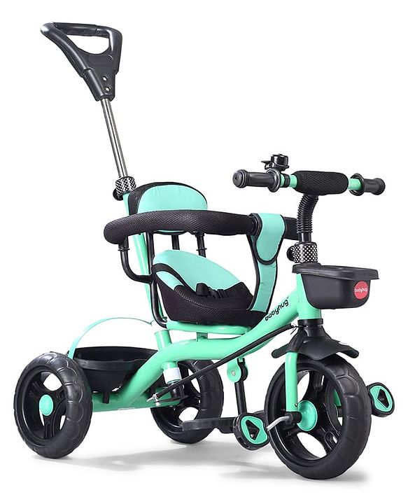 Babyhug Plug & Play Gladiator Tricycle With Parental Push Handle & Cushion Seat - Yellow