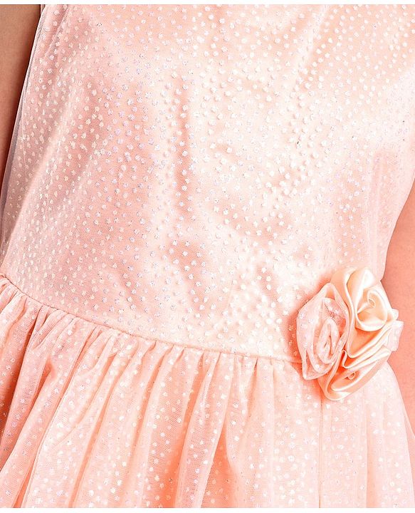 Pine Kids Woven Sleeveless Party Dress Bow Applique - Pink