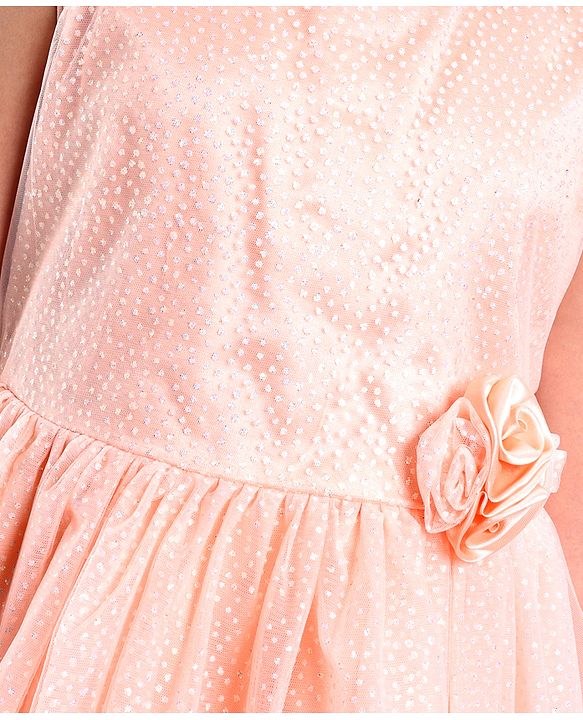 Pine Kids Woven Sleeveless Party Dress Bow Applique - Pink