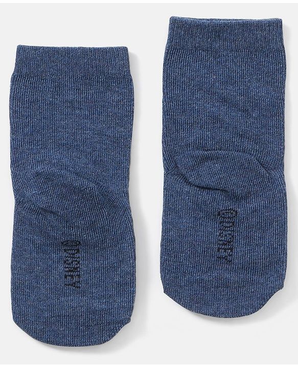 Cutewalk By Babyhug Anti Bacterial Ankle Length Non Terry Socks Mickey Mouse Design Pack of 3 - Navy Blue