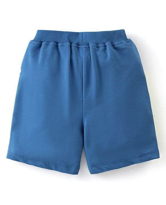 Babyhug 100% Cotton Knit Half Sleeves T-Shirt & Shorts Set Bunny Print - Blue