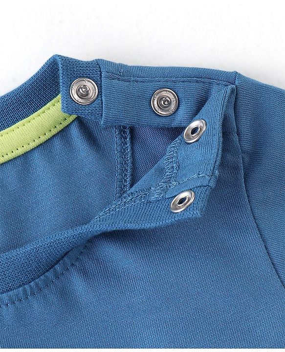 Babyhug 100% Cotton Knit Half Sleeves T-Shirt & Shorts Set Bunny Print - Blue