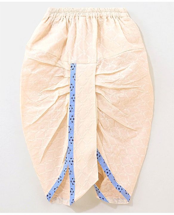 Babyhug 100% Cotton Full Sleeves Kurta & Dhoti Floral Print - Blue
