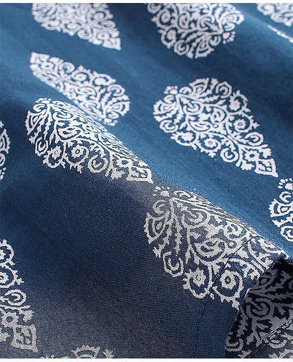 Babyhug 100% Cotton Woven Full Sleeves Kurta with Pyjama Set Floral Print - Blue