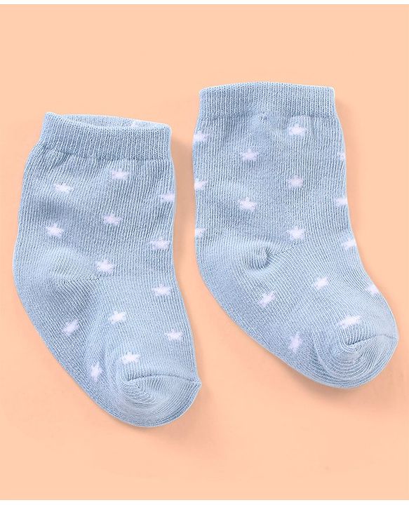 Cutewalk By Babyhug Anti Bacterial Ankle Length Non Terry Socks Striped Design Pack of 3- Blue