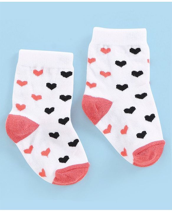 Cutewalk By Babyhug Anti Bacterial Ankle Length Non Terry Socks Striped Design Pack of 3- Red