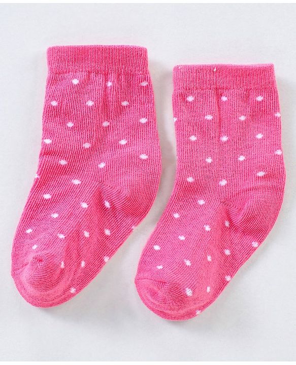 Cutewalk By Babyhug Anti Bacterial Ankle Length Non Terry Socks Strawberry Design Pack of 3- Pink