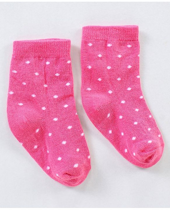 Cutewalk By Babyhug Anti Bacterial Ankle Length Non Terry Socks Strawberry Design Pack of 3- Pink