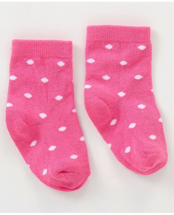 Cutewalk By Babyhug Anti Bacterial Ankle Length Non Terry Socks Floral Design Pack of 3- Pink & Yellow