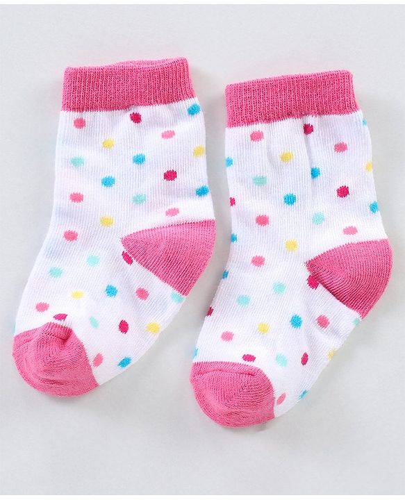 Cutewalk By Babyhug Anti Bacterial Ankle Length Non Terry Socks Unicorn Design Pack of 5 - Pink &  Blue