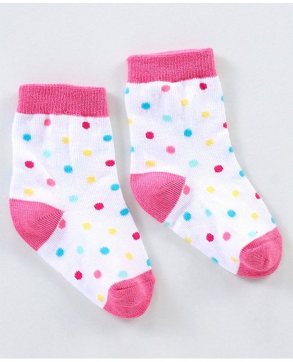 Cutewalk By Babyhug Anti Bacterial Ankle Length Non Terry Socks Unicorn Design Pack of 5 - Pink &  Blue