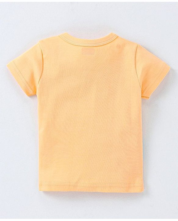 Babyhug 100% Cotton Knit Half Sleeves Striped & Dino Printed Vests Pack of 3 - Orange White & Blue