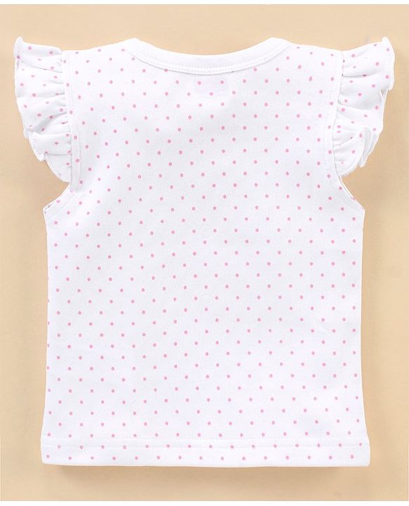 Babyhug 100% Cotton Short Sleeves Vests Cherry Print Pack of 3 - Blue & White