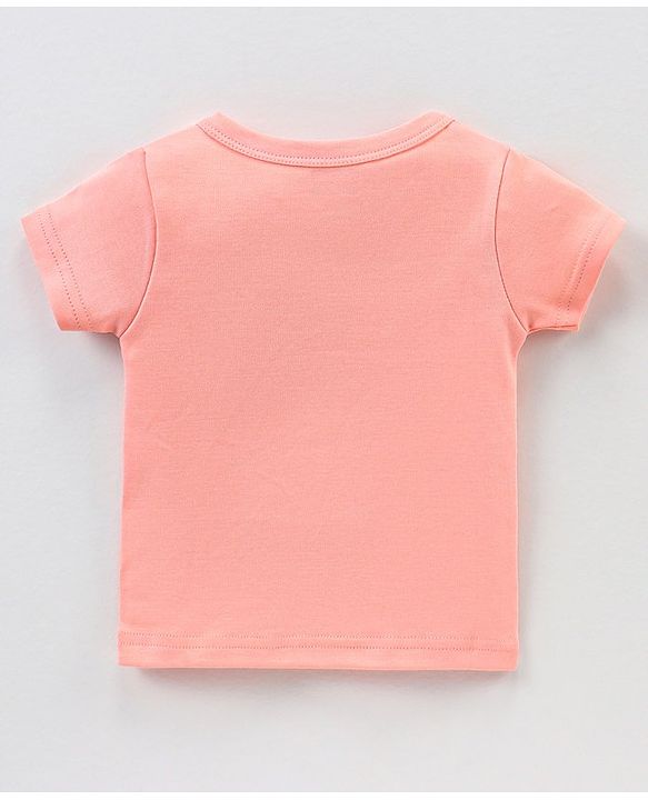 Babyhug 100% Cotton Knit Half Sleeves Star & Fish Printed Vests Pack of 5 - Navy Blue Peach & White