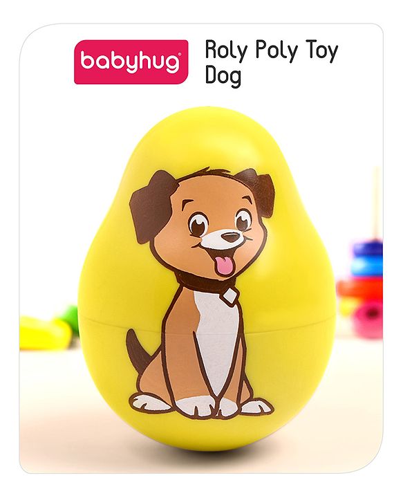 Babyhug Dog Musical Push and Shake Roly Poly| Wobbling Bell Sounds For 0 Months+| Child Safe Material| Gifting Toy| BIS Certified