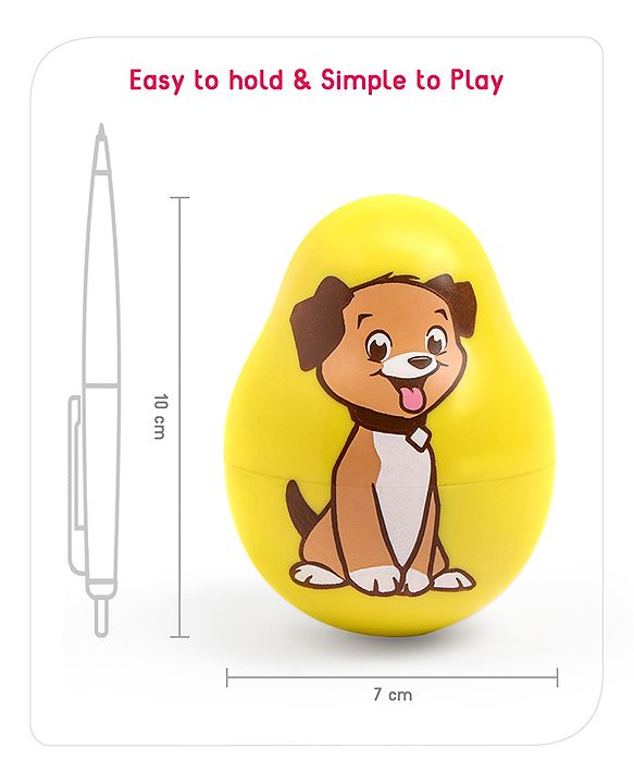 Babyhug Dog Musical Push and Shake Roly Poly| Wobbling Bell Sounds For 0 Months+| Child Safe Material| Gifting Toy| BIS Certified