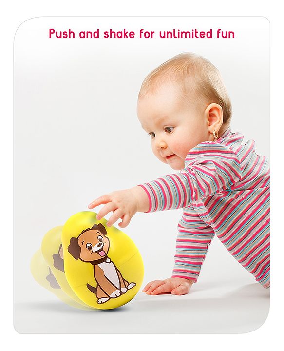 Babyhug Dog Musical Push and Shake Roly Poly| Wobbling Bell Sounds For 0 Months+| Child Safe Material| Gifting Toy| BIS Certified