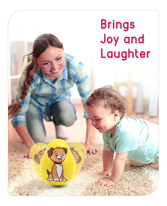 Babyhug Dog Musical Push and Shake Roly Poly| Wobbling Bell Sounds For 0 Months+| Child Safe Material| Gifting Toy| BIS Certified