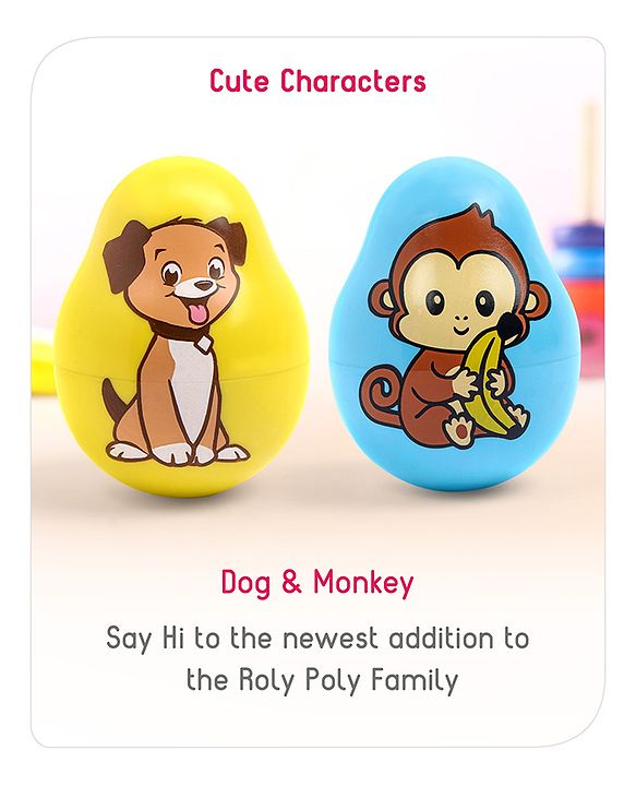 Babyhug Dog Musical Push and Shake Roly Poly| Wobbling Bell Sounds For 0 Months+| Child Safe Material| Gifting Toy| BIS Certified