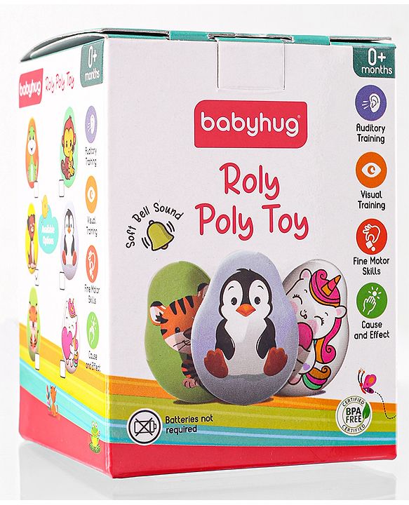 Babyhug Dog Musical Push and Shake Roly Poly| Wobbling Bell Sounds For 0 Months+| Child Safe Material| Gifting Toy| BIS Certified