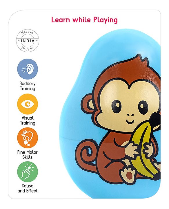 Babyhug Dog Musical Push and Shake Roly Poly| Wobbling Bell Sounds For 0 Months+| Child Safe Material| Gifting Toy| BIS Certified
